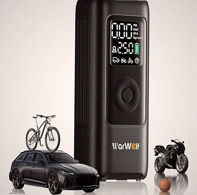 160PSI Portable Air Compressor for Car Tires, SUV, Motorcycle, with LED Light