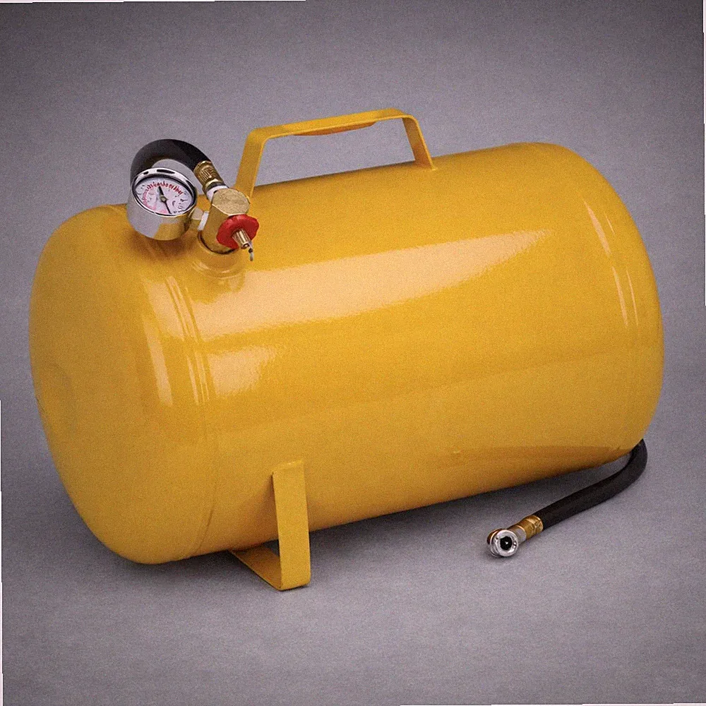 5 Gallon Portable Air Tank 125 PSI, Hose, Schrader-type Chuck, Pressure Gauge