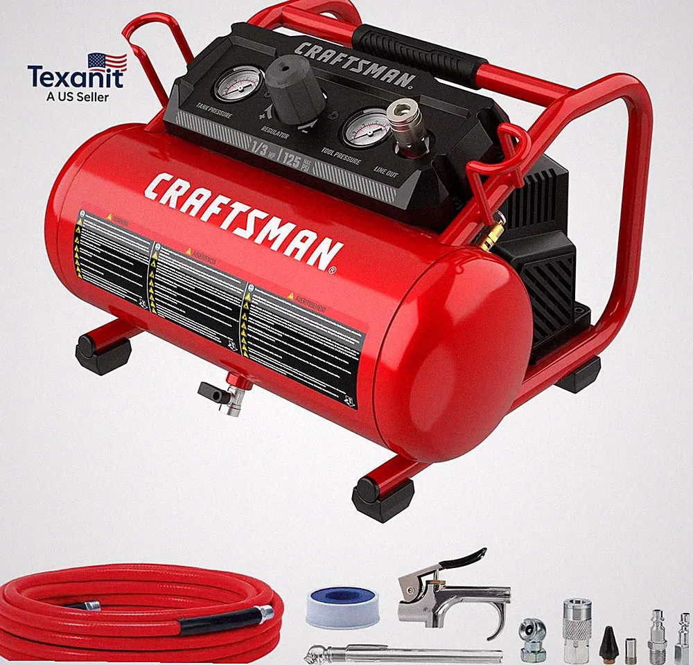 Air Compressor, 2 Gallon Portable Air Compressor 1/3HP Max 125 PSI Oil-Free Ligh