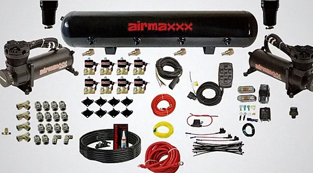 airmaxxx FastBag 3/8" Air Ride Kit w/480 Compressors Tank Valves & Controls