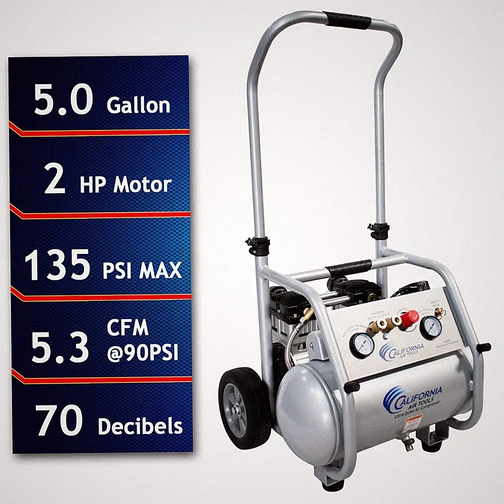 CALIFORNIA AIR TOOLS 5020W Powerful 2.0 Hp Ultra Quiet Air Compressor- NEW