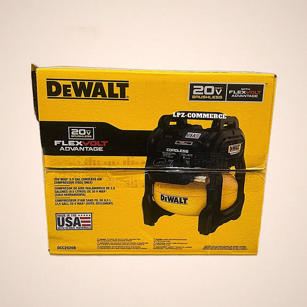 DeWalt Air Compressor Portable Brushless DCC2520B 20v Cordless Tank 2.5 Gallon