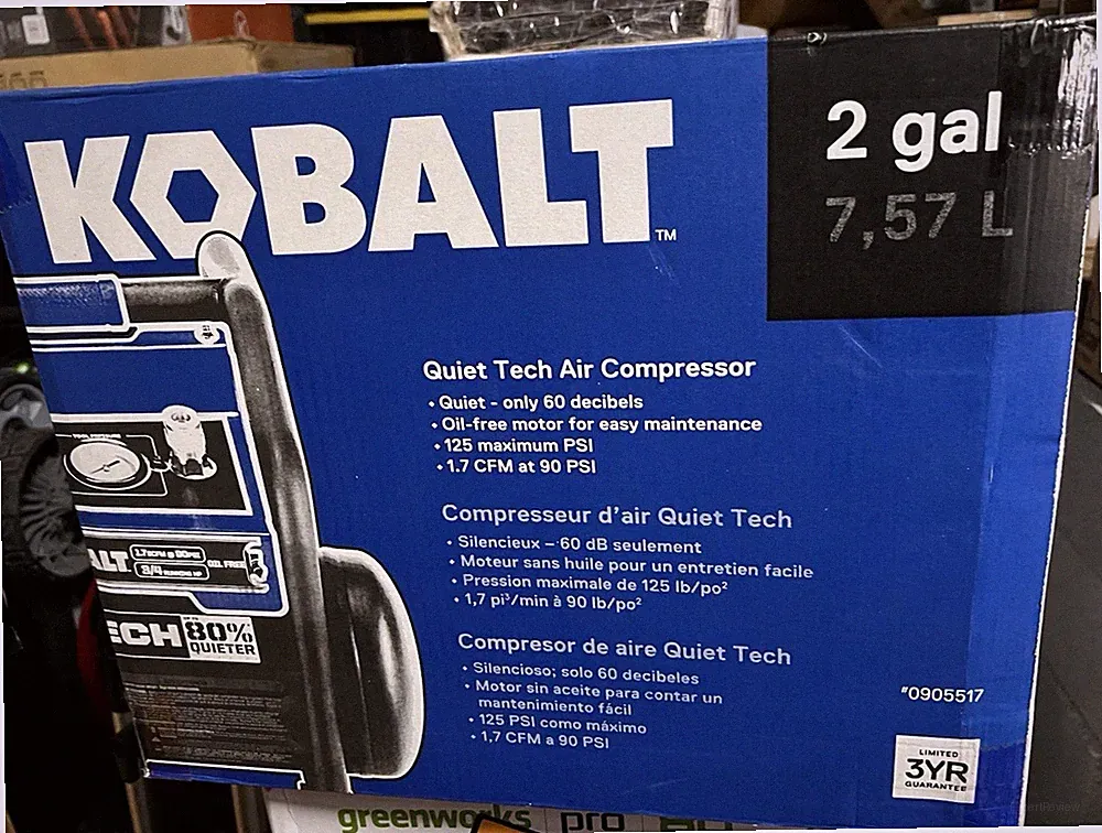 NEW Kobalt QUIET TECH 2-Gallon Portable Electric 125 PSI Hot dog Air Compressor